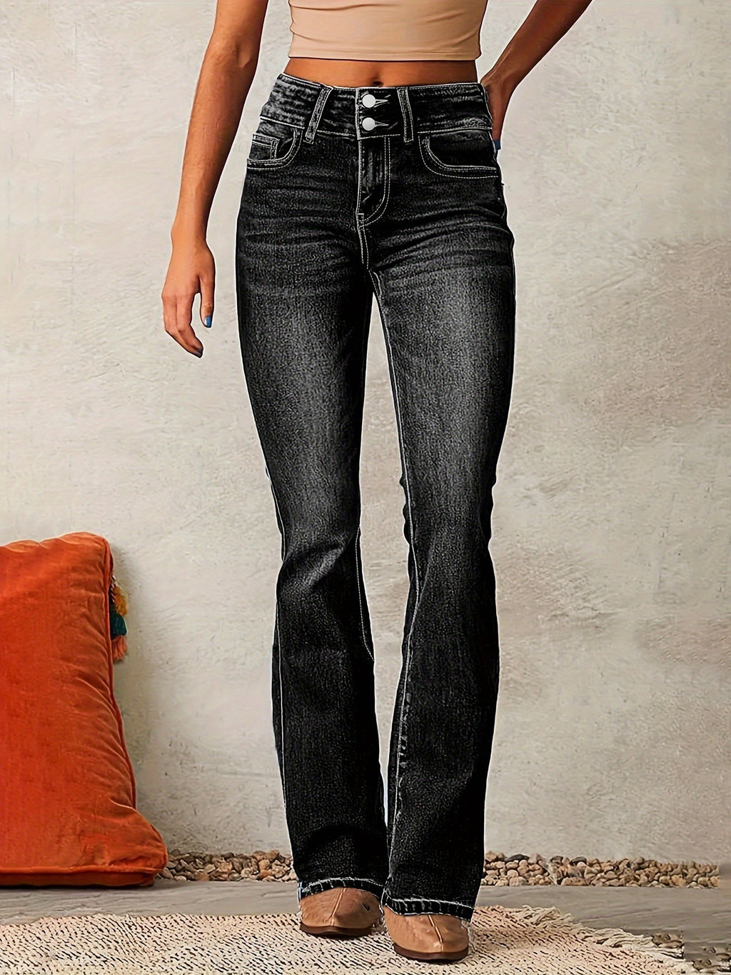 Greta | Jeans de mujer de talle alto con pierna ancha
