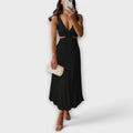 Nadia - Summer Dress with Back Cut-Out and Pleated Detail