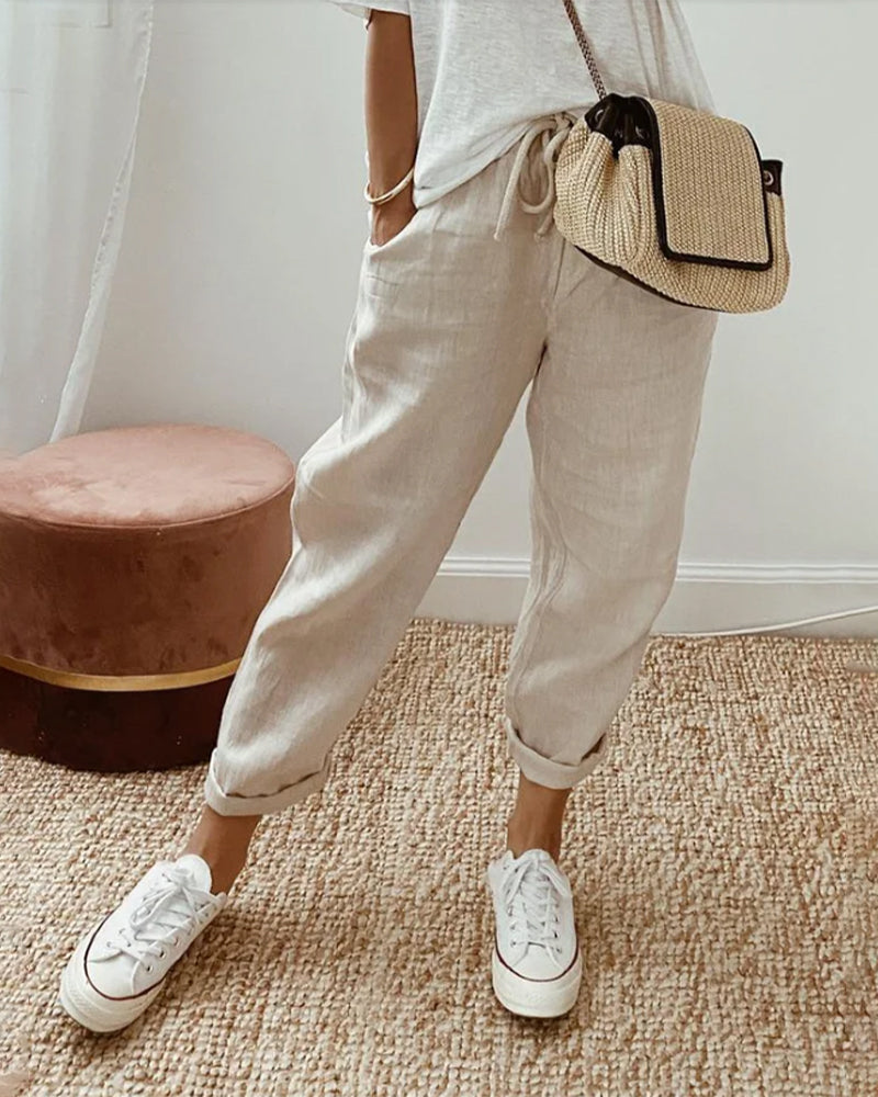 Helga | Pantalones de lino casuales elegantes