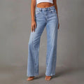 Carmen | Jeans de mezclilla de talle alto para mujer con piernas anchas
