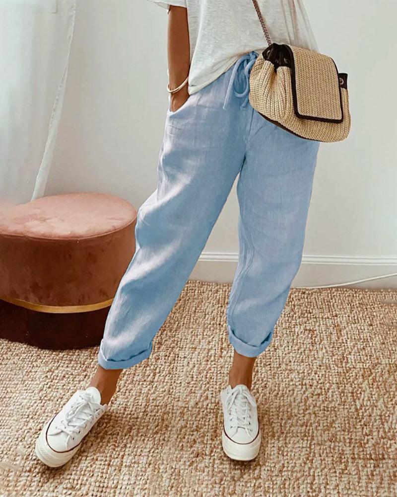 Helga | Pantalones de lino casuales elegantes