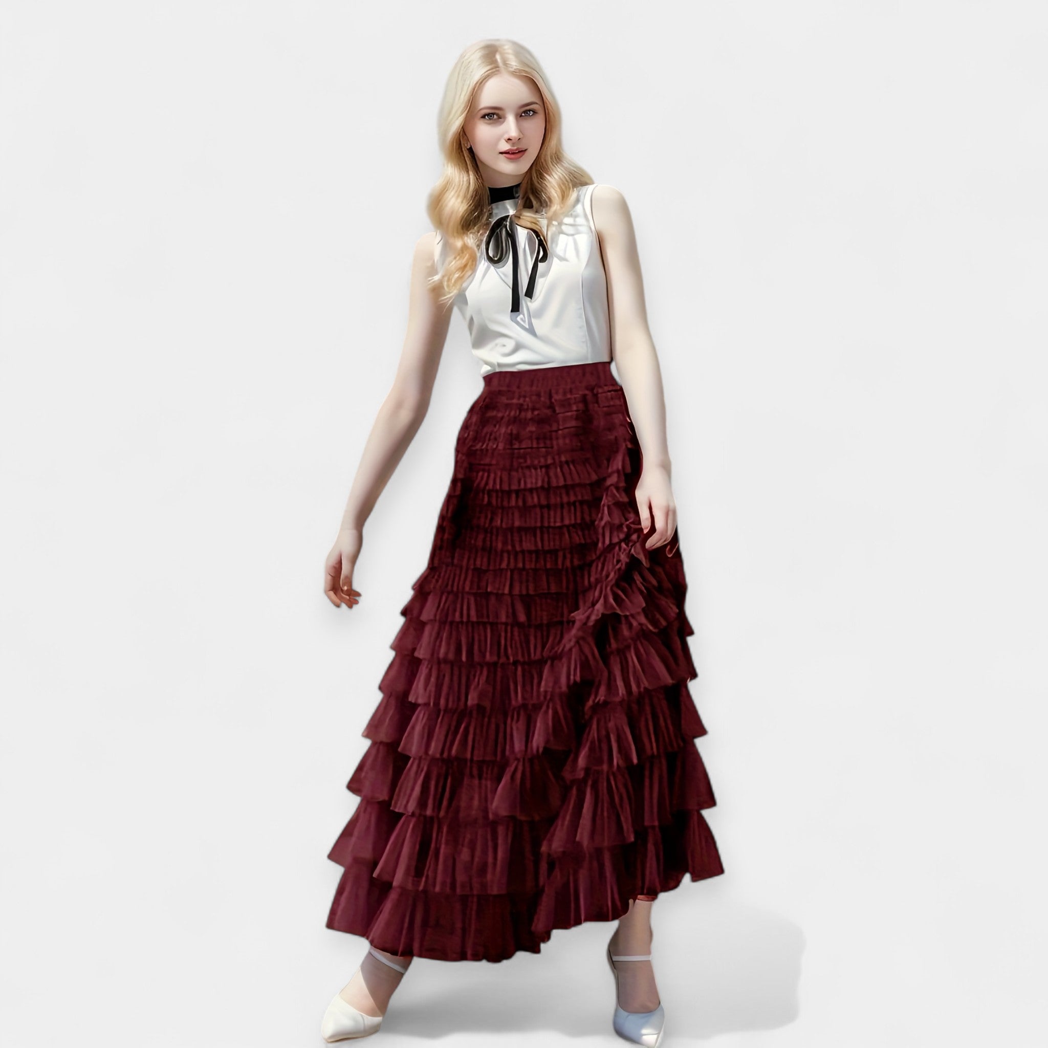 Kristýna - Falda elegante con tul decorativo