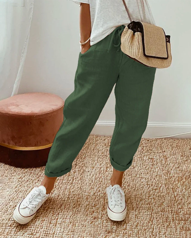 Helga | Pantalones de lino casuales elegantes