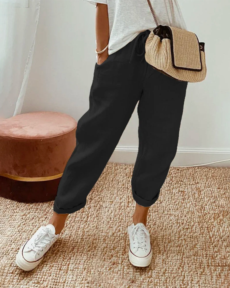 Helga | Pantalones de lino casuales elegantes