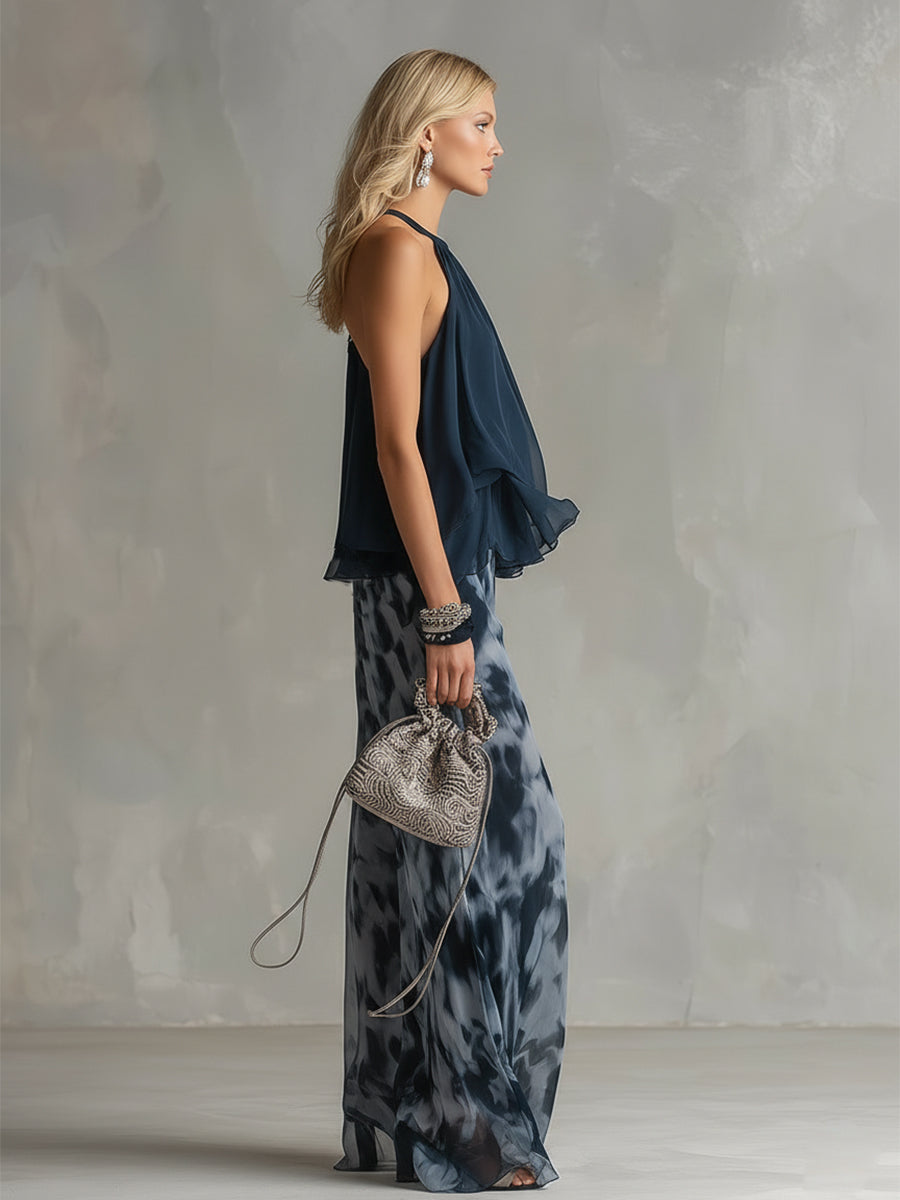 Élise | Conjunto elegante y ligero con top fluido y pantalón de pierna ancha.