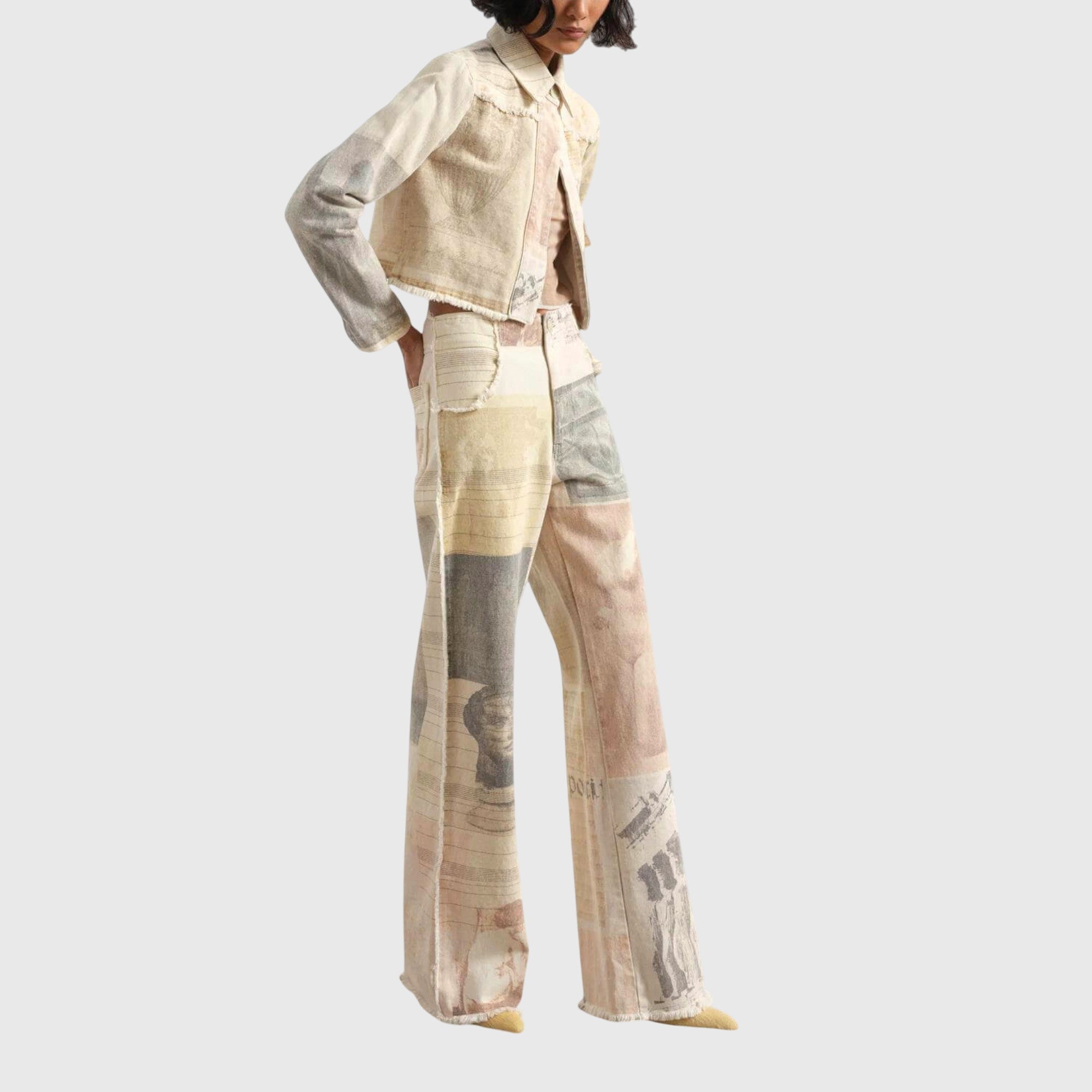 Tanja | Jeans Vintage para Mujer de Cintura Alta con Estampado