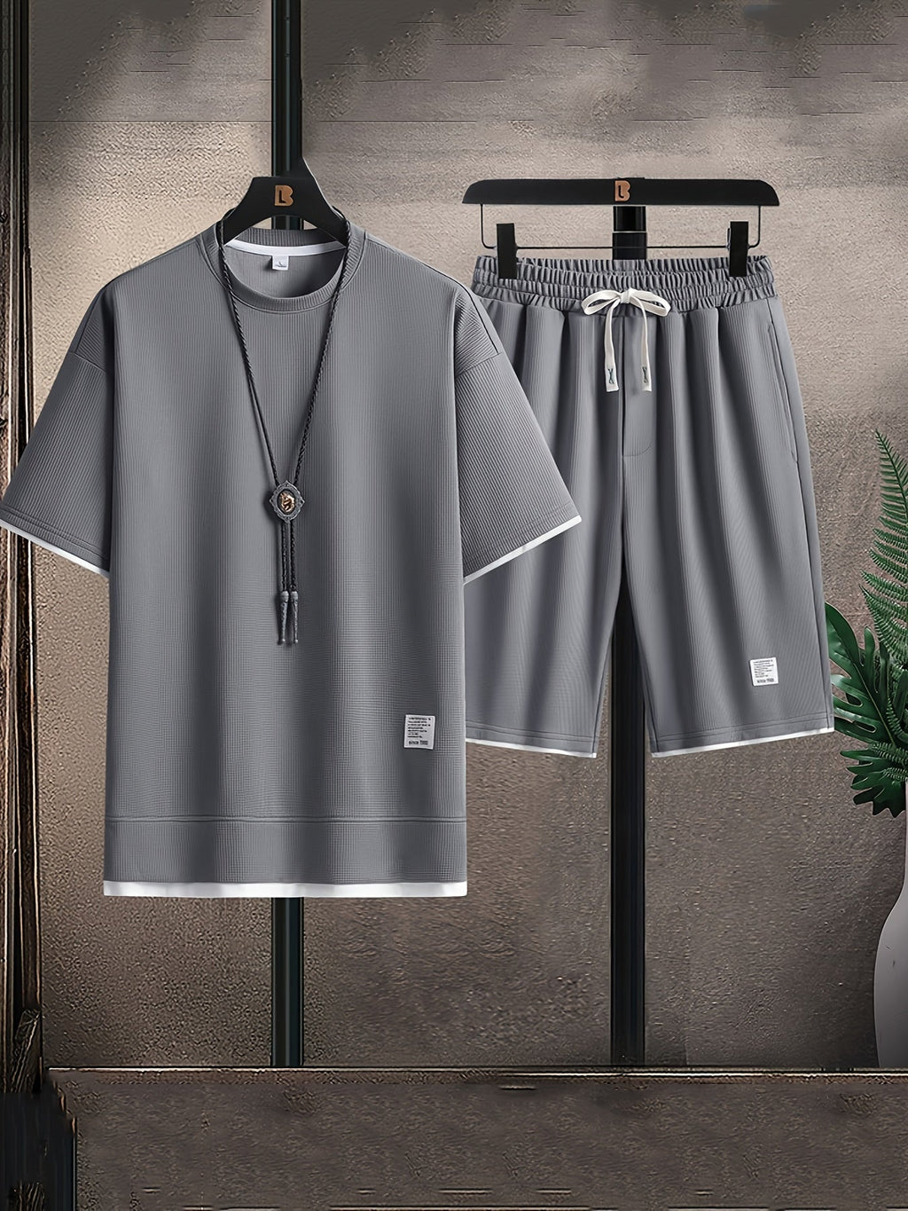 Conjunto de ropa de estar por casa de punto elegante