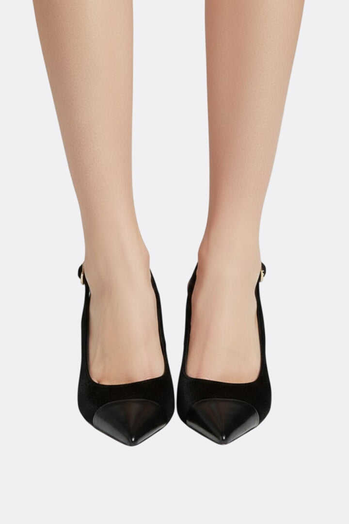 Women’s Slingback Heels with Pointed Toe and Adjustable Strap