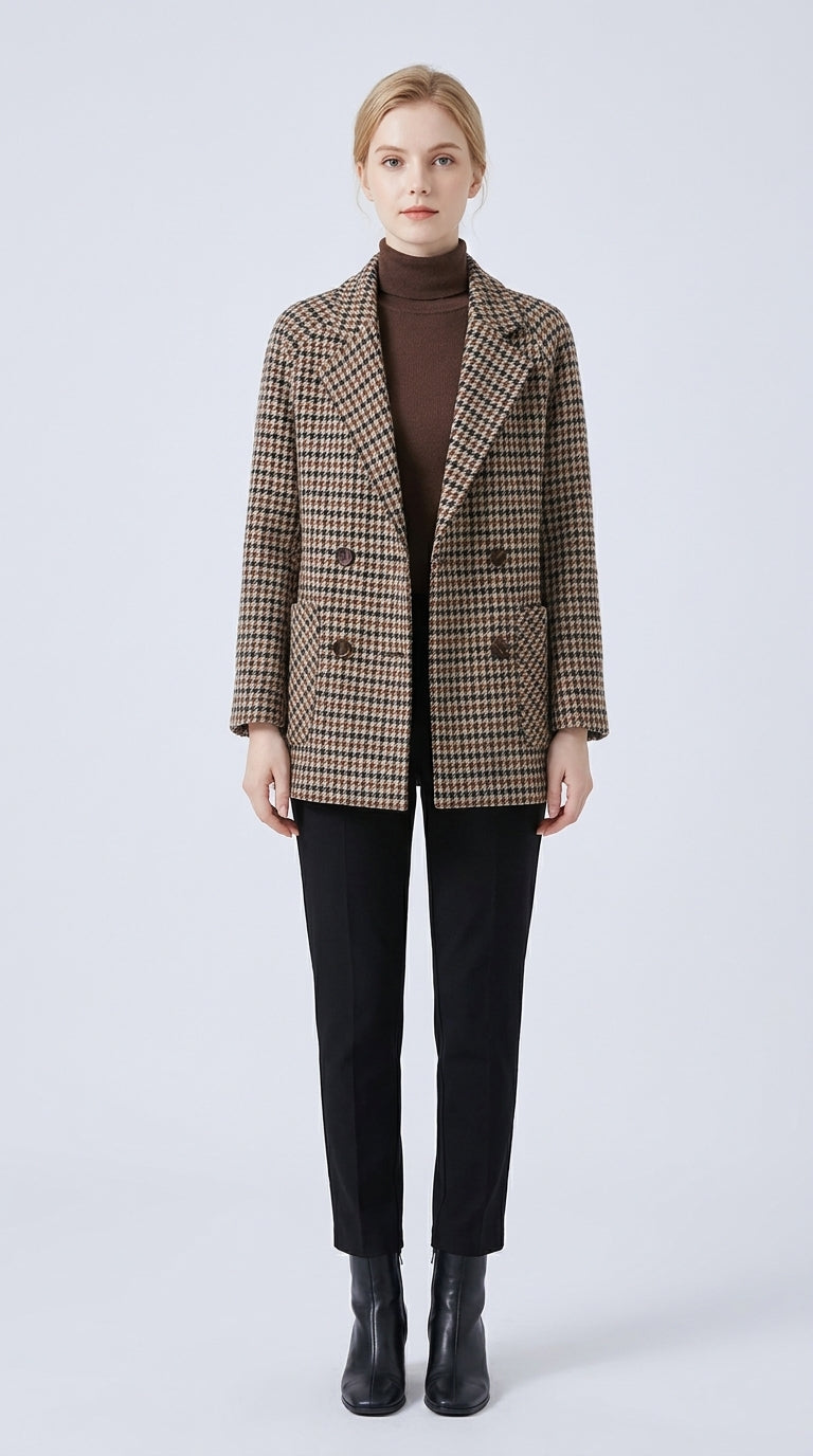 Harriet | Oversized Houndstooth Longline Blazer