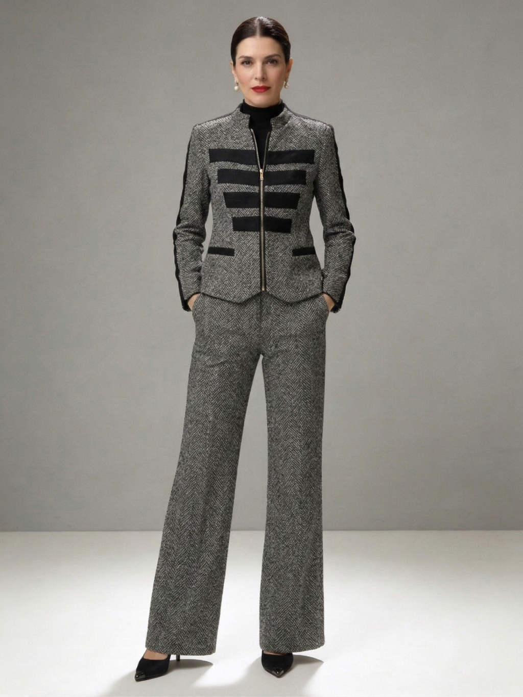 Adriana | Conjunto Tweed Elegante de Chaqueta y Pantalón