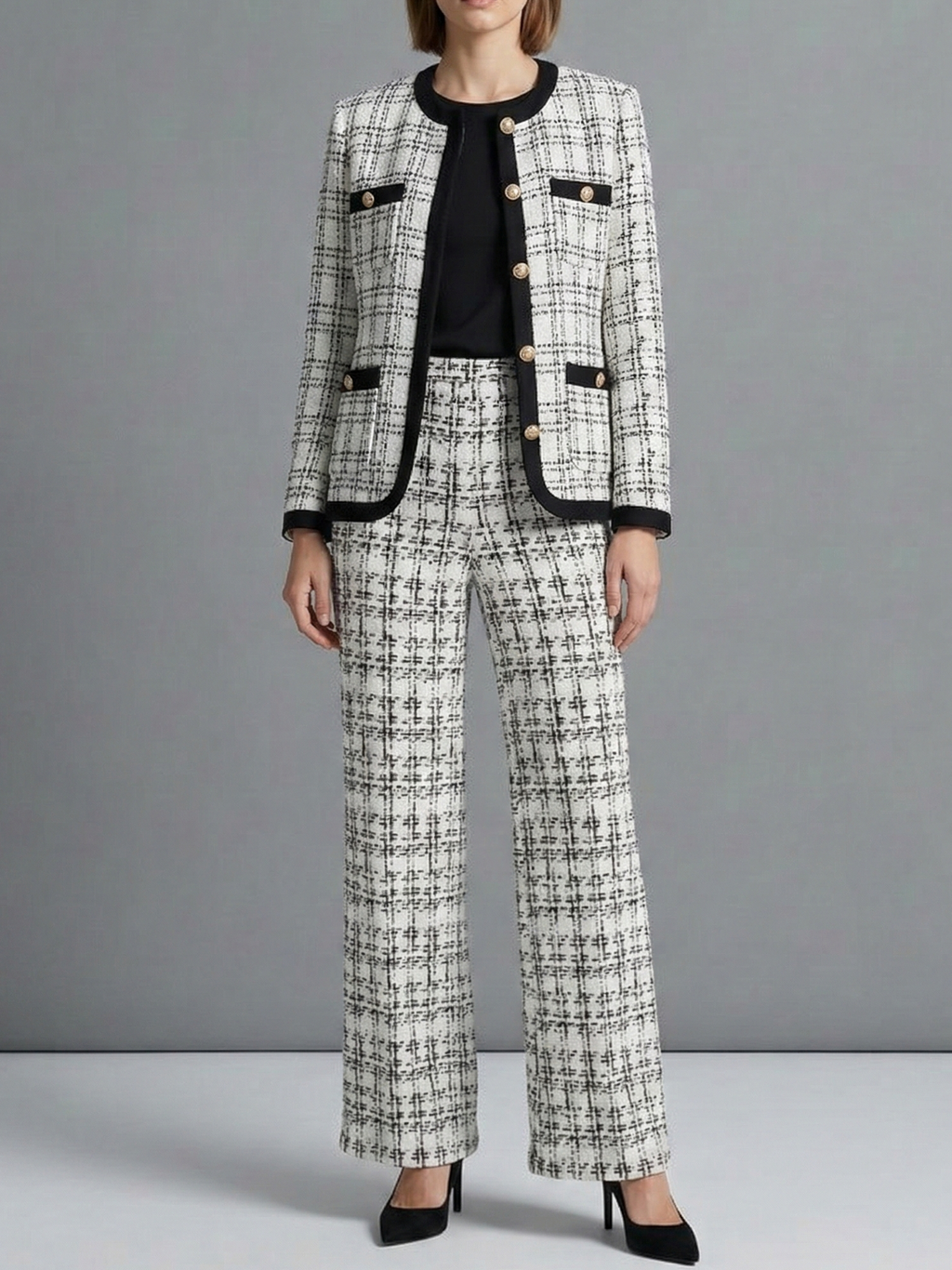Camila | Conjunto Tweed Elegante de Chaqueta y Pantalón