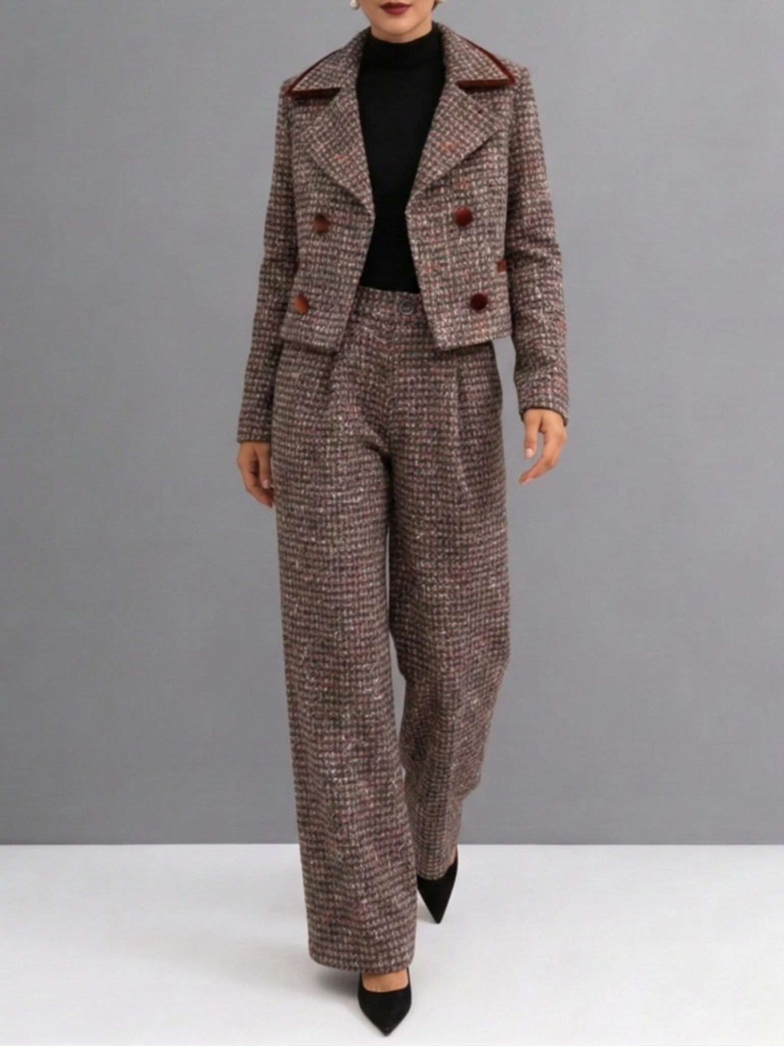 Marina | Conjunto Tweed Elegante de Chaqueta y Pantalón