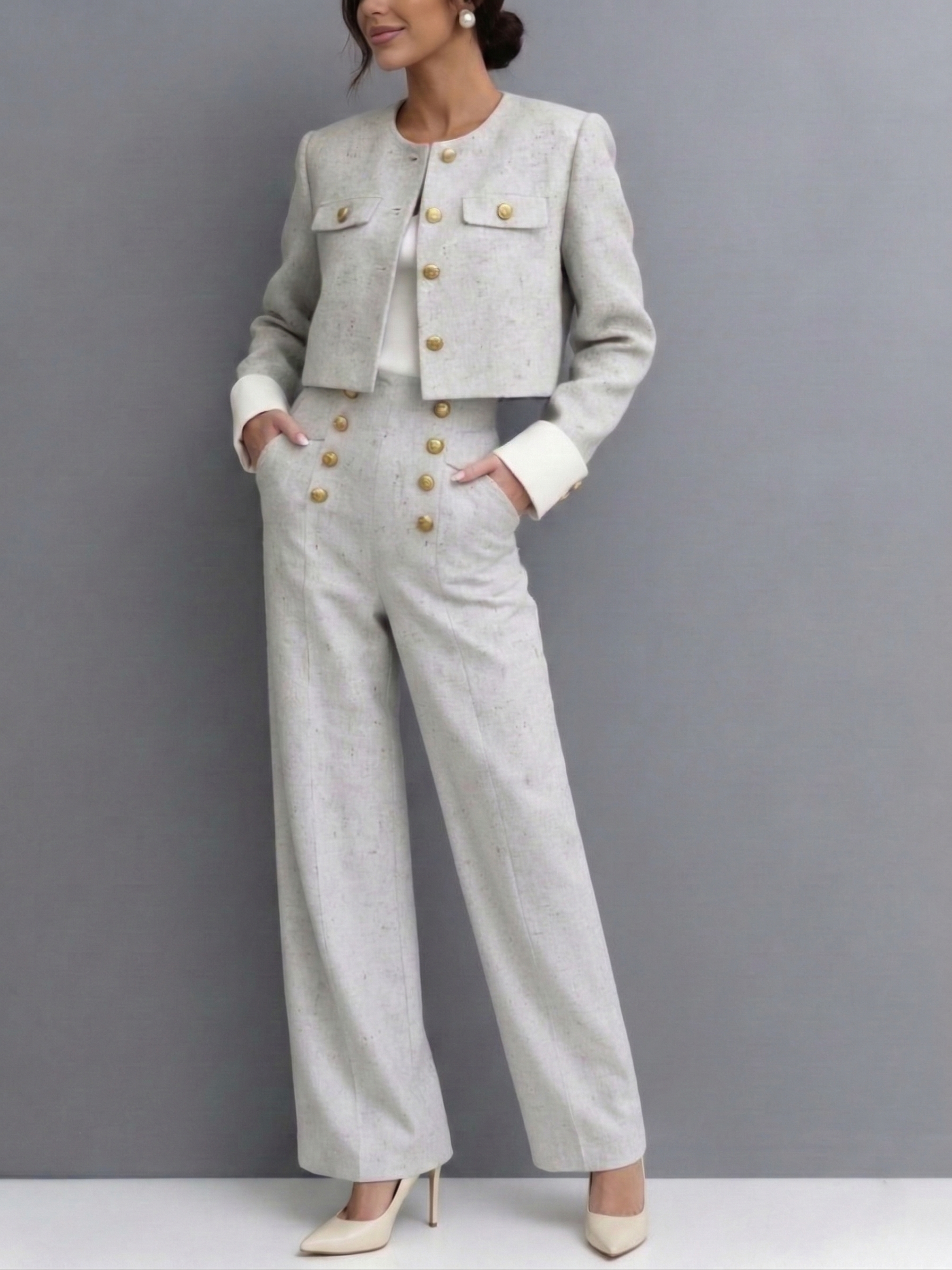 Isabela | Conjunto Elegante de Chaqueta Corta y Pantalón