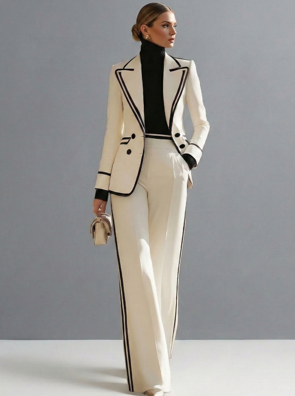 Belén | Conjunto Sastre Elegante con Ribete en Contraste