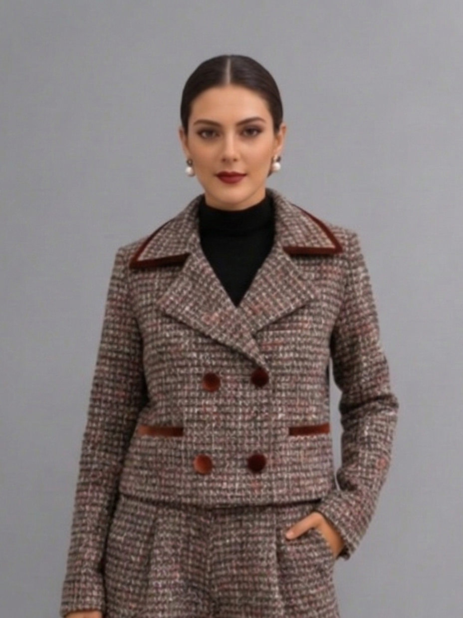 Marina | Conjunto Tweed Elegante de Chaqueta y Pantalón