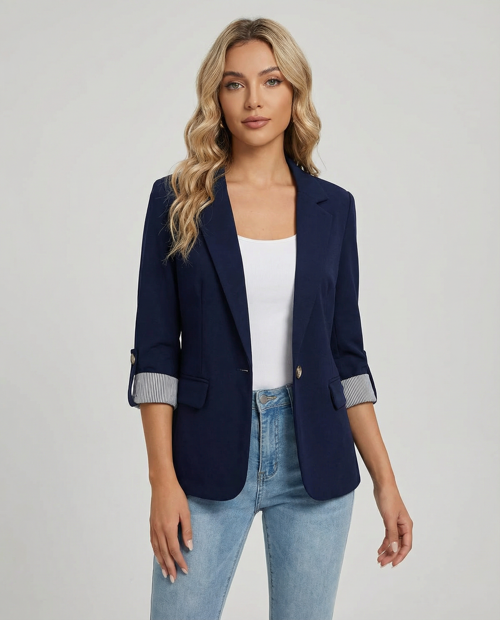 Sloane | Slim Fit Blazer with Rolled Sleeves