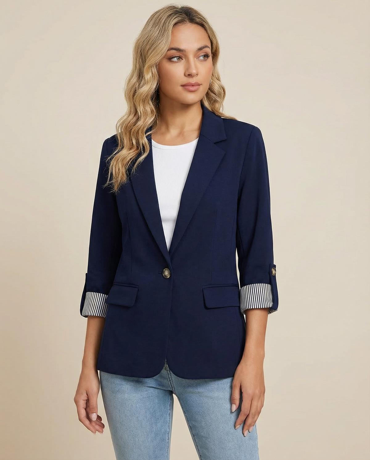 Sloane | Slim Fit Blazer with Rolled Sleeves