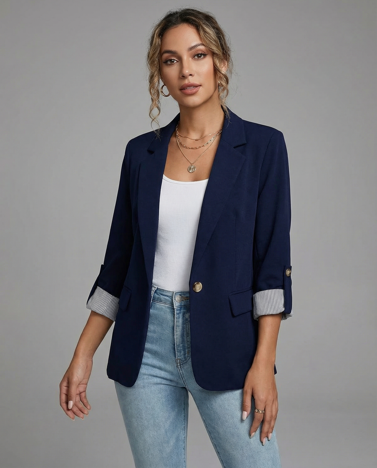 Sloane | Slim Fit Blazer with Rolled Sleeves