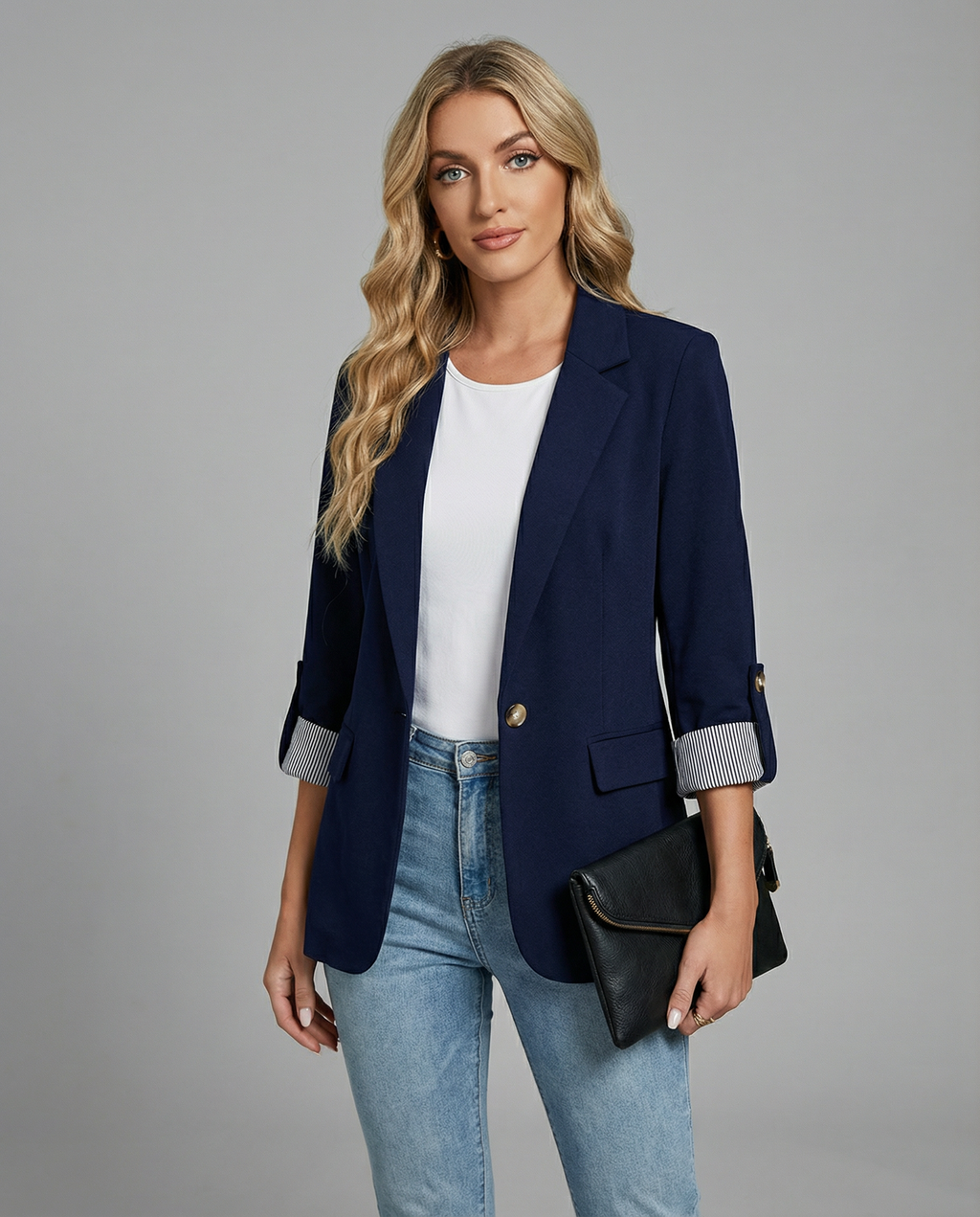 Sloane | Slim Fit Blazer with Rolled Sleeves