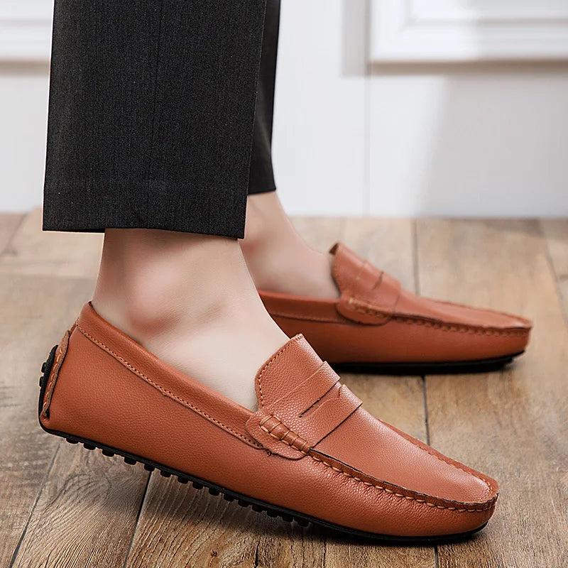Mocasines casuales de piel para el verano