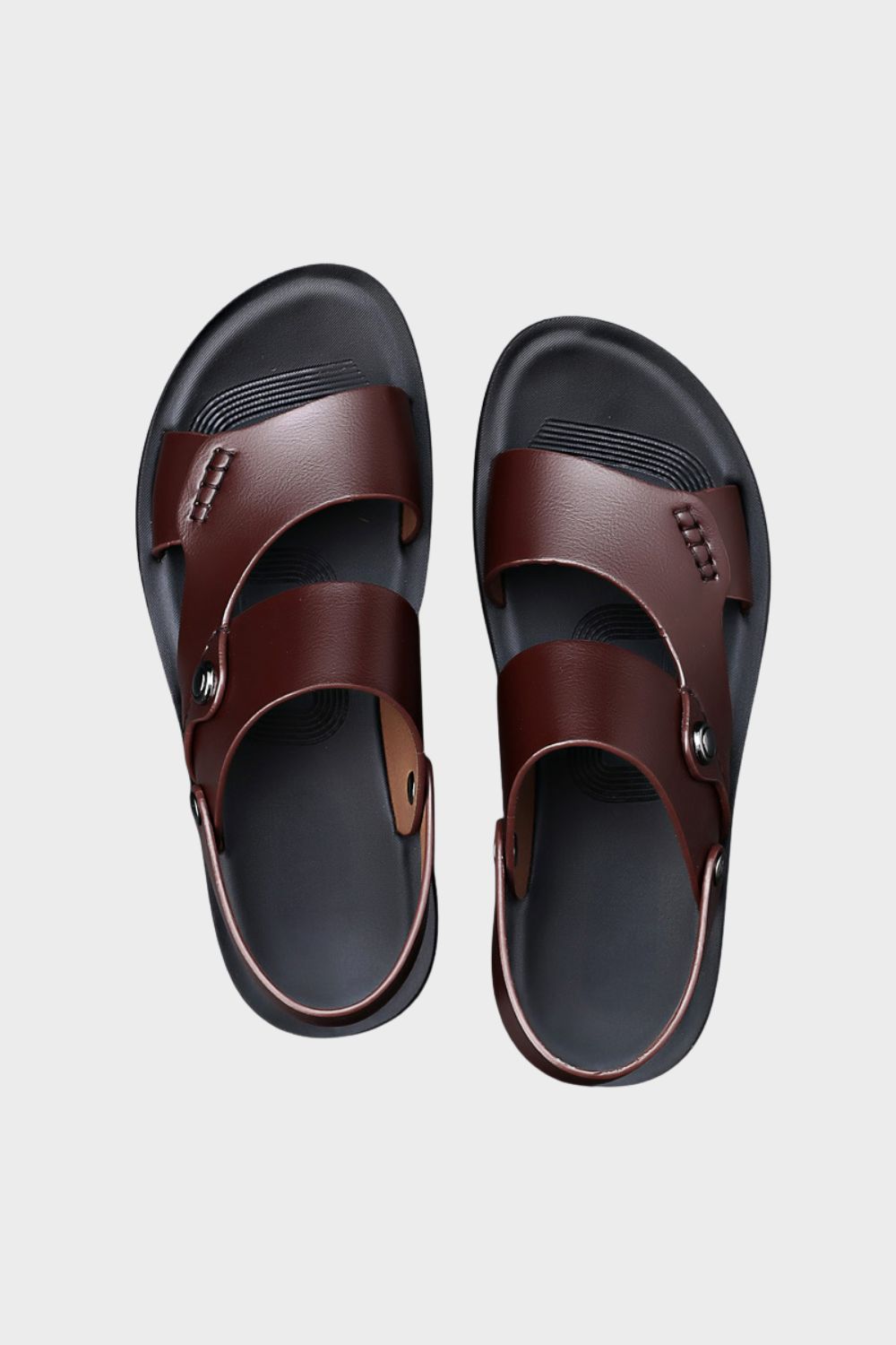 Men's Leather Sandals with Adjustable Strap