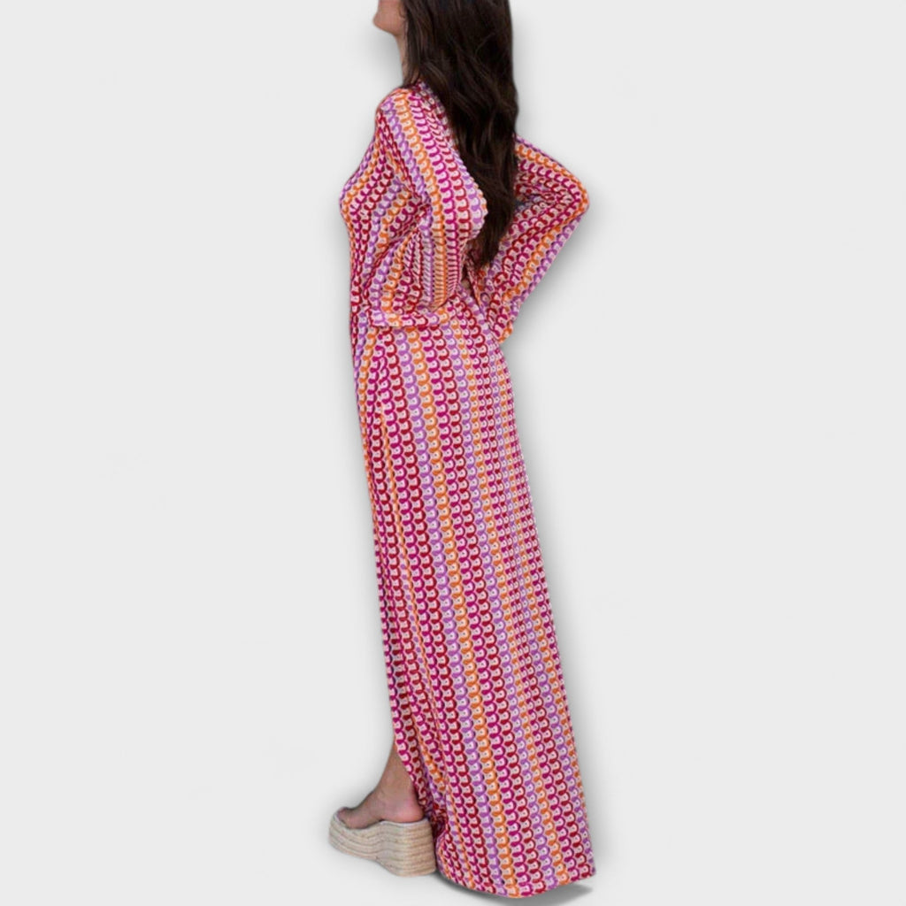 Elina – Maxi Dress with V-Neck and Holiday Flair