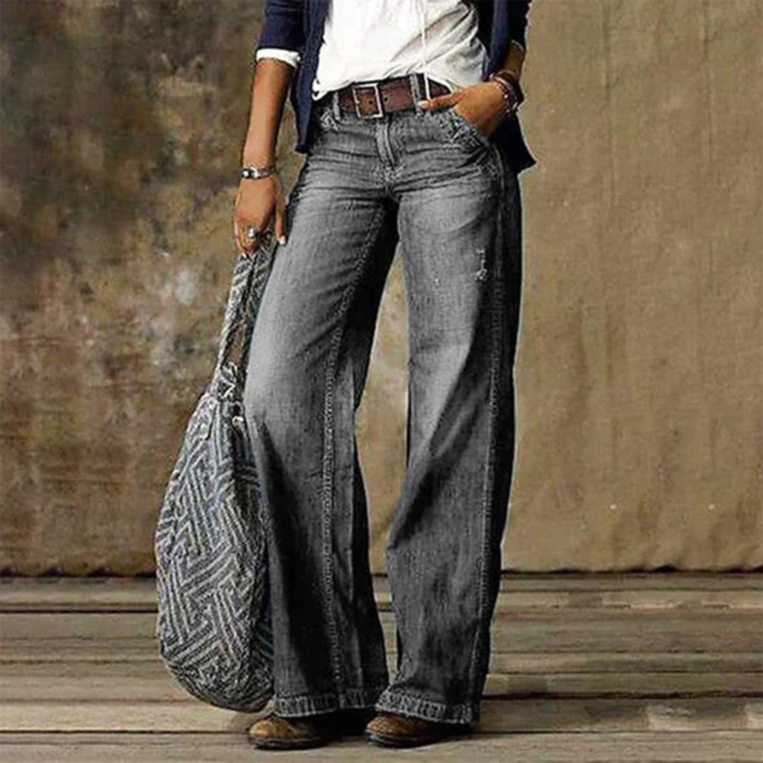 Sarah | Jeans de mezclilla vintage para mujer con piernas anchas