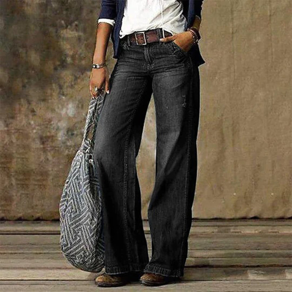 Sarah | Jeans de mezclilla vintage para mujer con piernas anchas