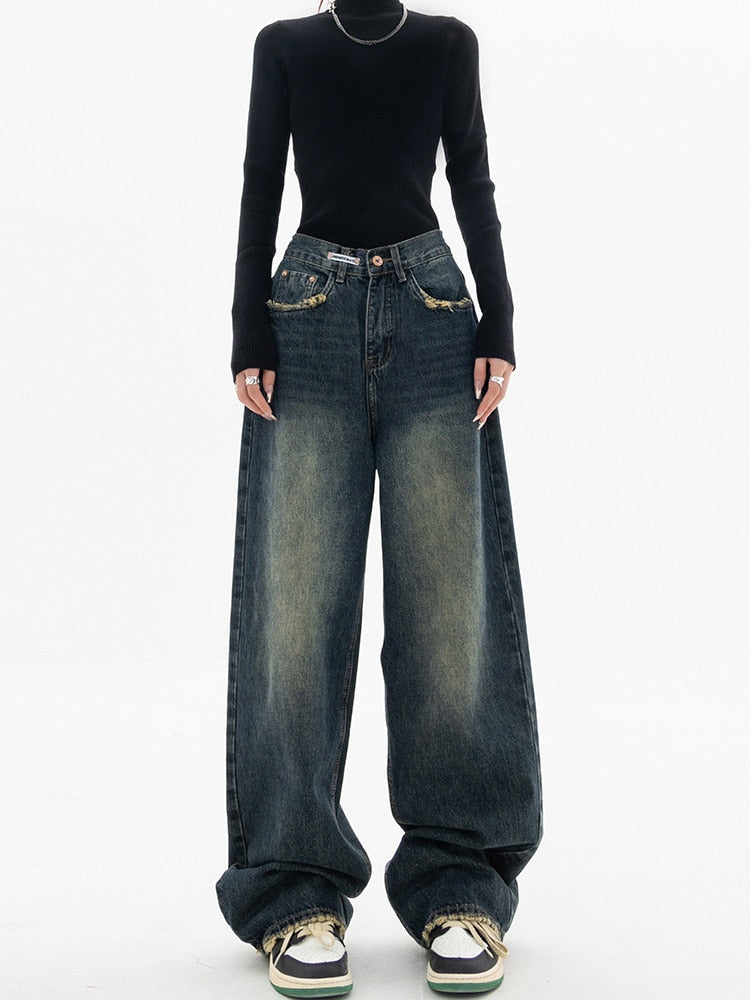 Nadine | Jeans de Corte Amplio para Mujer en Denim Lavado