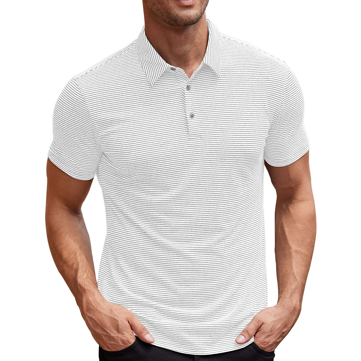 Camisa polo a rayas