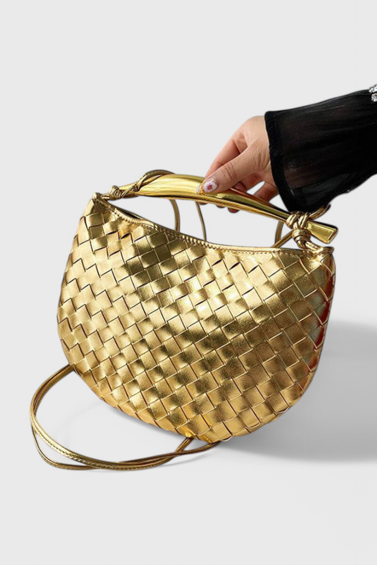 Gerda Bolso Woven con Asa Dorada