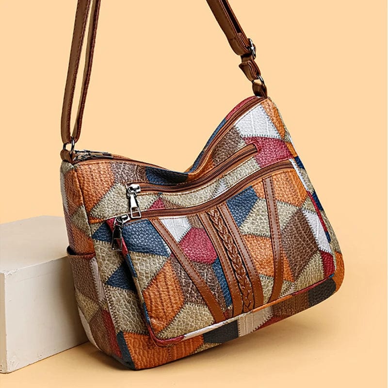 Solara™  | Bolso de mano de cuero con mosaico