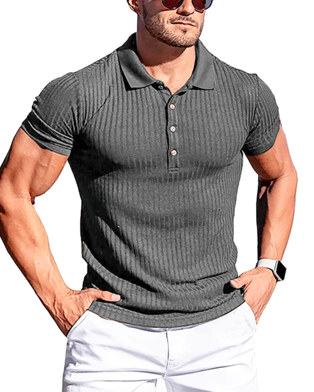 Elegante polo de rayas