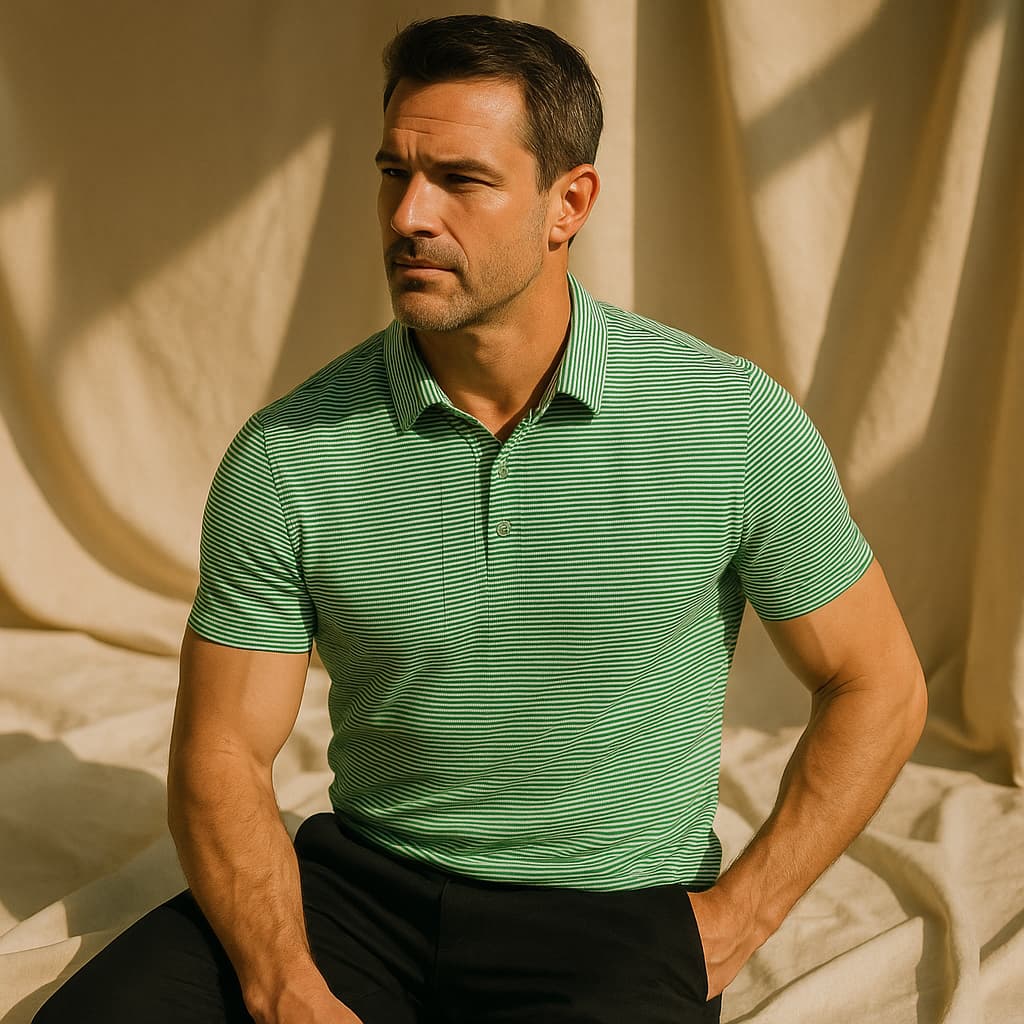 Camisa polo a rayas