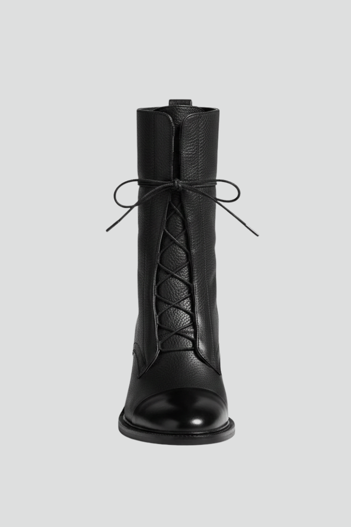 Women’s Ankle Boots with Lace Fastening and Block Heel
