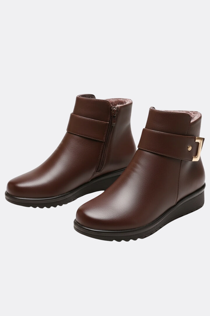 Roxanne | Ankle Boots with Side Zip and Faux Fur Lining