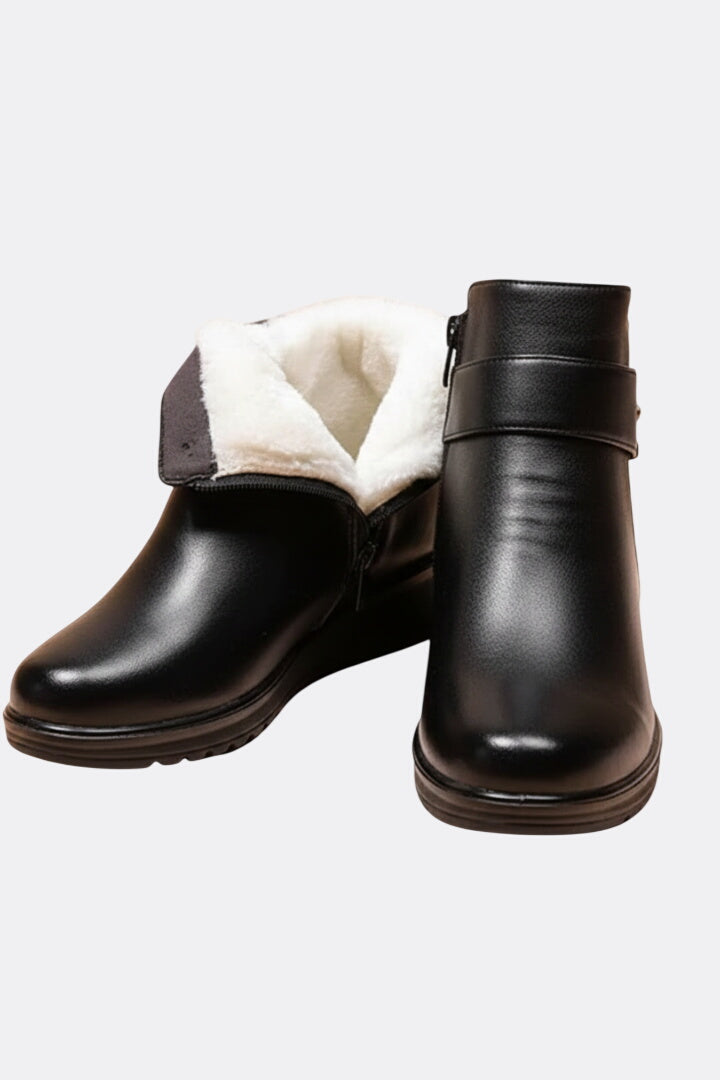 Roxanne | Ankle Boots with Side Zip and Faux Fur Lining