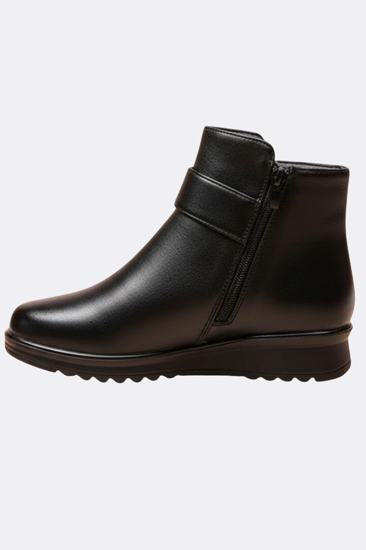 Roxanne | Ankle Boots with Side Zip and Faux Fur Lining