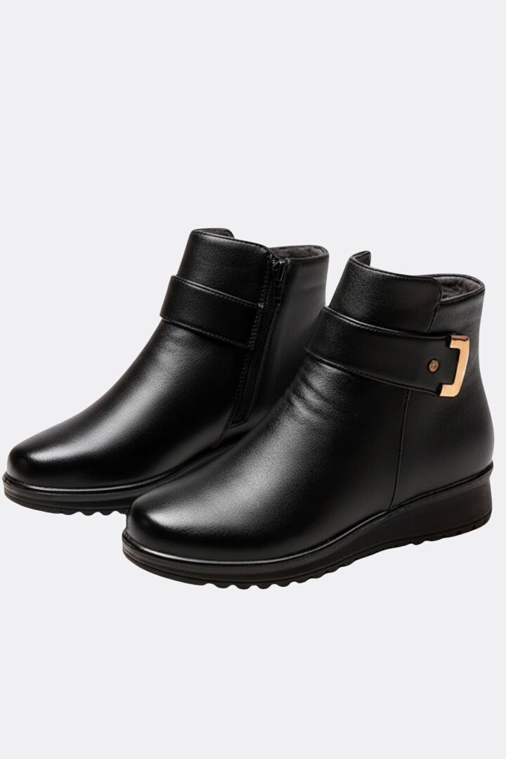 Roxanne | Ankle Boots with Side Zip and Faux Fur Lining