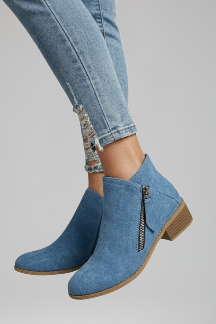 Women's Ankle Boots with Side Zipper for Fall