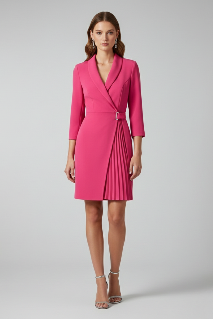 Vivienne | Blazer Wrap Dress with Notched Collar