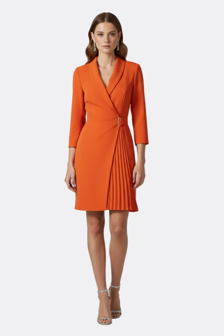 Vivienne | Blazer Wrap Dress with Notched Collar