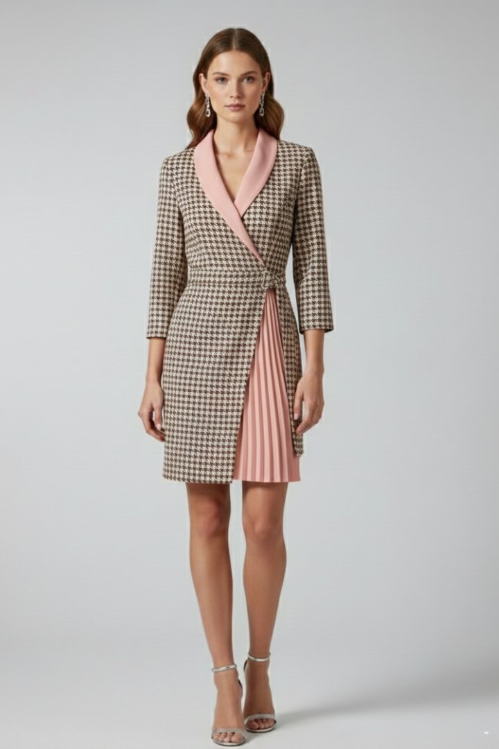Vivienne | Blazer Wrap Dress with Notched Collar