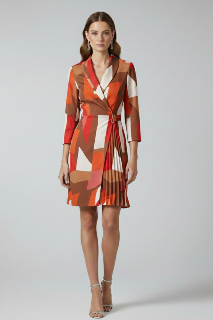 Vivienne | Blazer Wrap Dress with Notched Collar