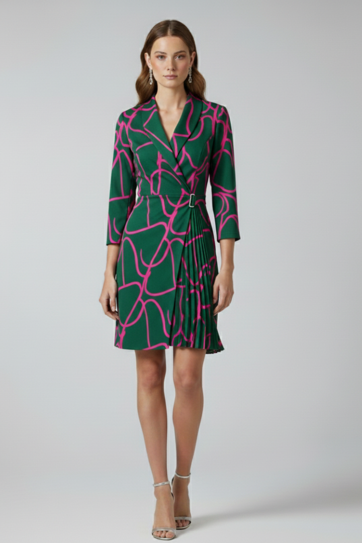 Vivienne | Blazer Wrap Dress with Notched Collar