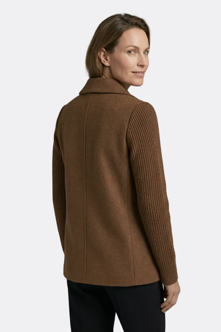 Brooke | Double-Breasted Blazer with Ribbed Sleeve Detail