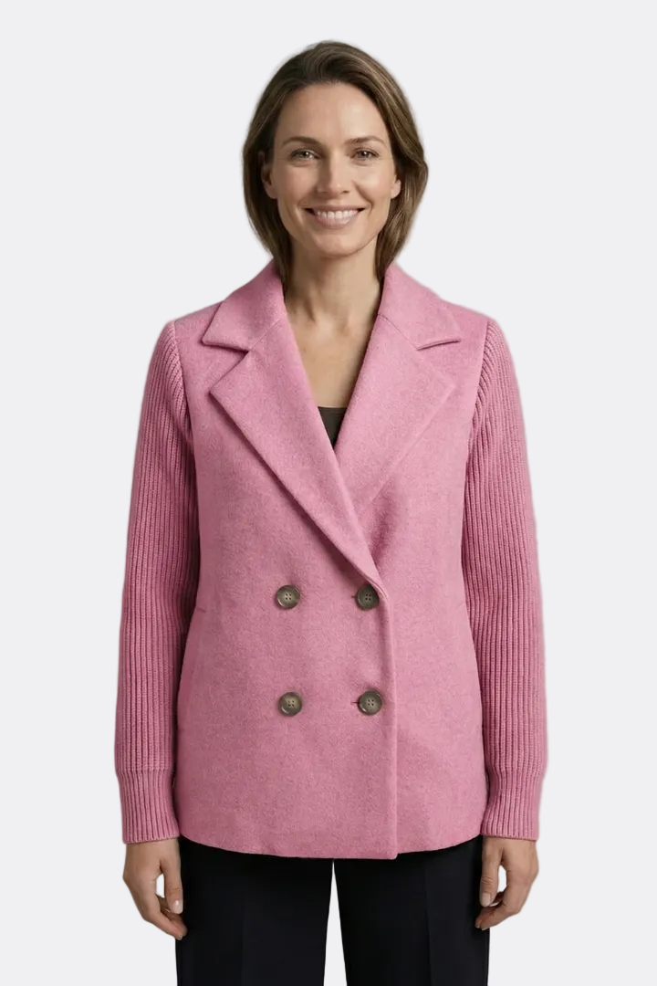 Brooke | Double-Breasted Blazer with Ribbed Sleeve Detail