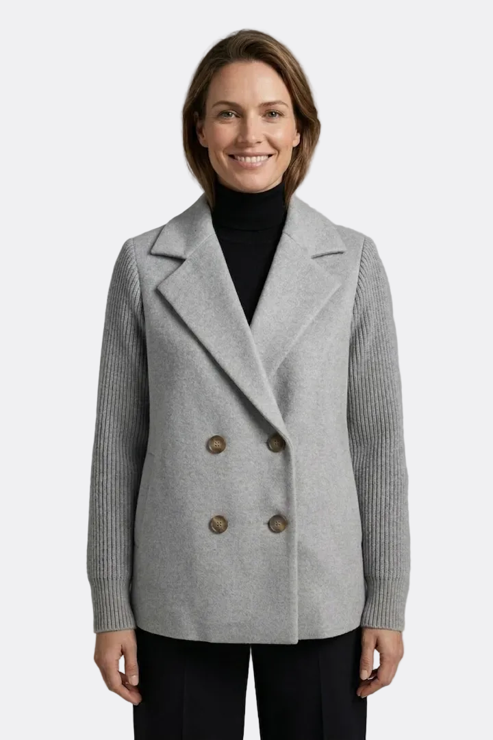 Brooke | Double-Breasted Blazer with Ribbed Sleeve Detail