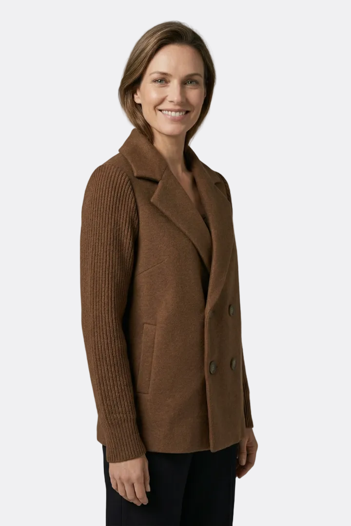 Brooke | Double-Breasted Blazer with Ribbed Sleeve Detail