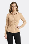 Verity | Blouse with Button Fastening and Ruched Front